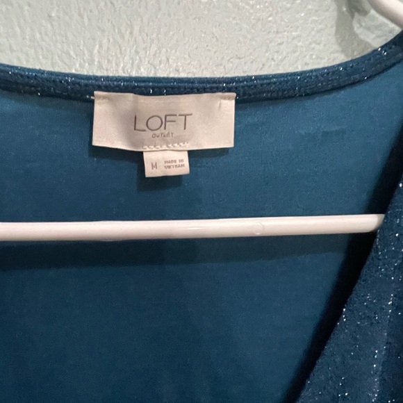 Loft Outlet Size Medium Shimmery Blue Dress good condition - Picture 3 of 16